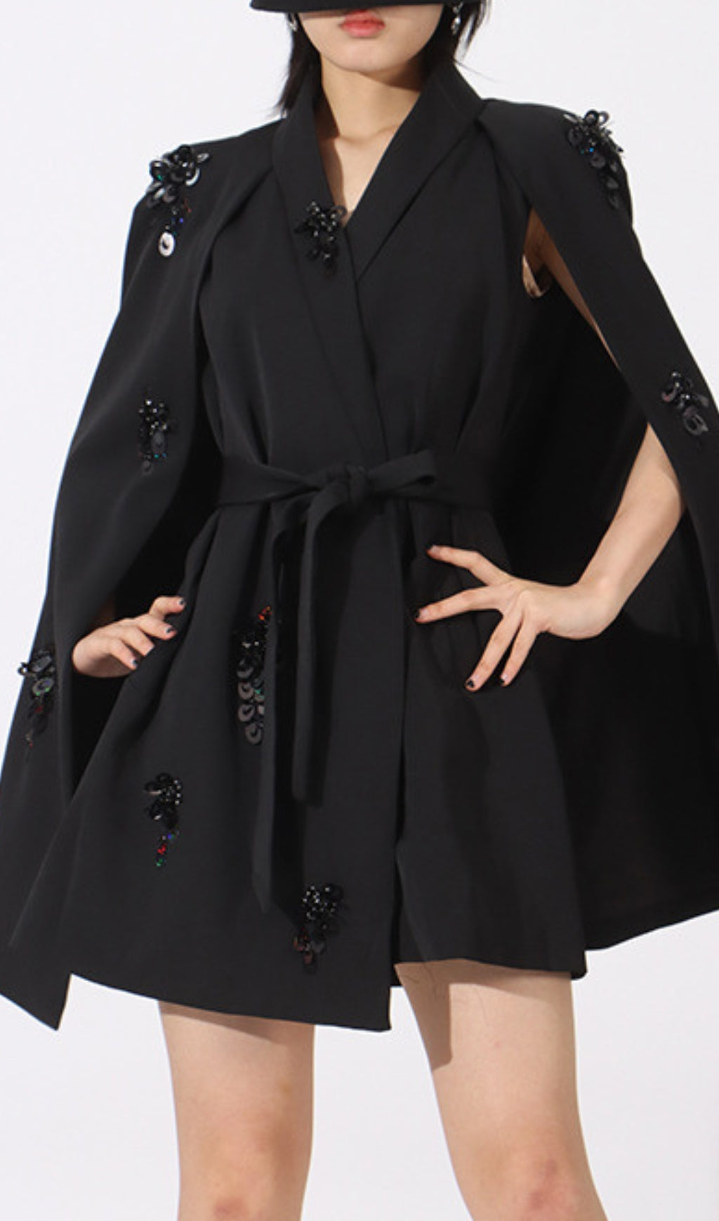 Dwojra Sequined Cape Blazer