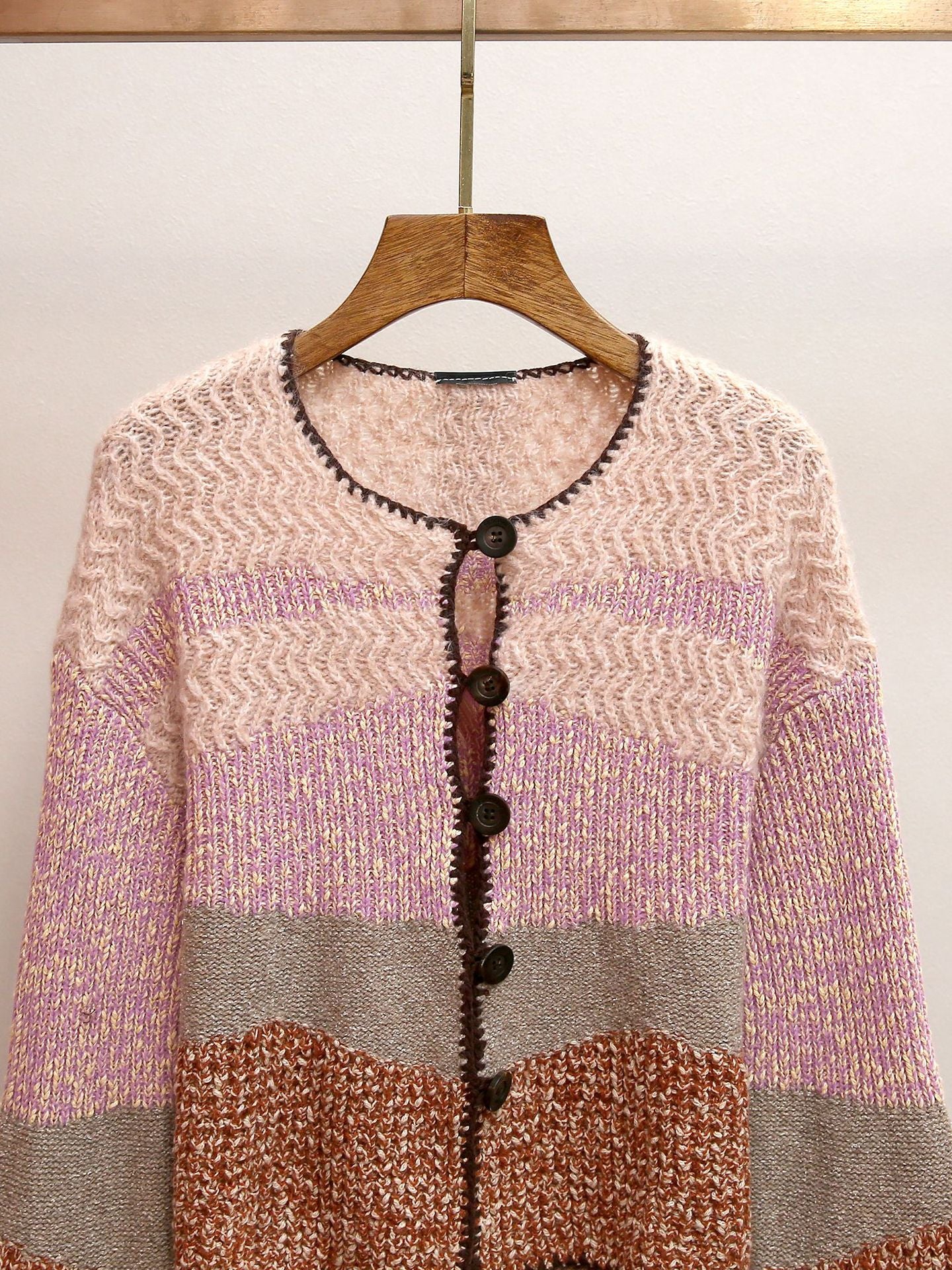 Hasel Multi-Color Striped Knit Cardigan - Chic Boho Layering for Women