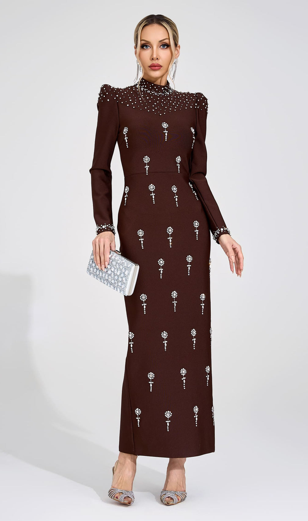 tammy Brown rhinestone embellished Bandage Maxi Dress