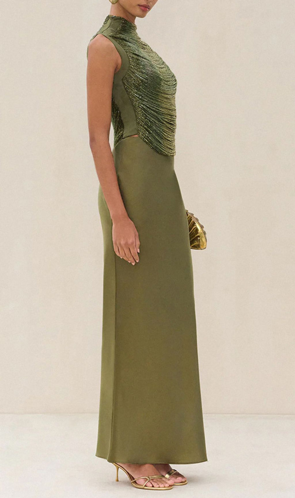 Horatia Tassel Two-Piece Set | Elegant Textured Satin Ensemble