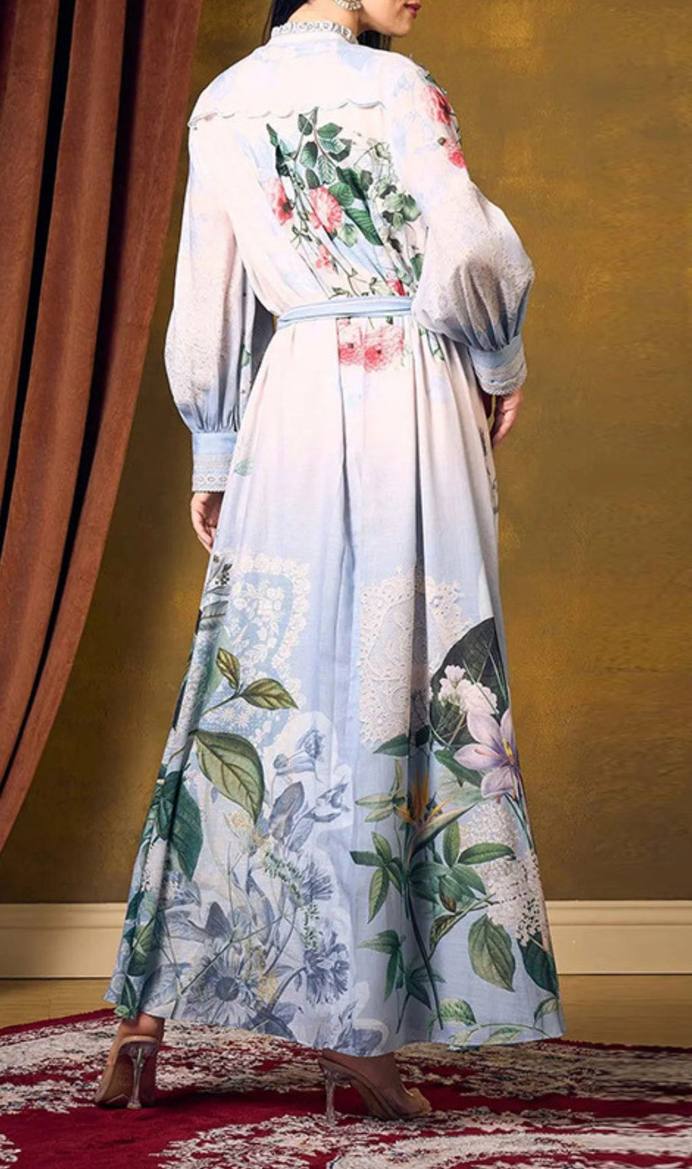 Inna Floral Bloom Long Sleeve Maxi Dress - Elegant Flowy Gown