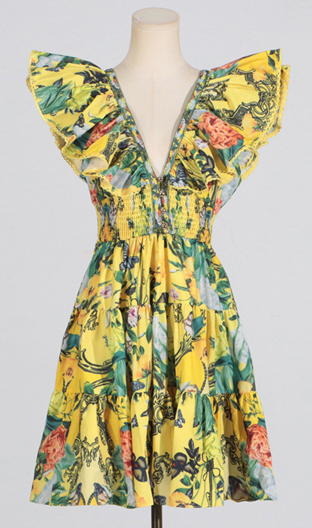 Cortez Floral V-Neck Mini Dress