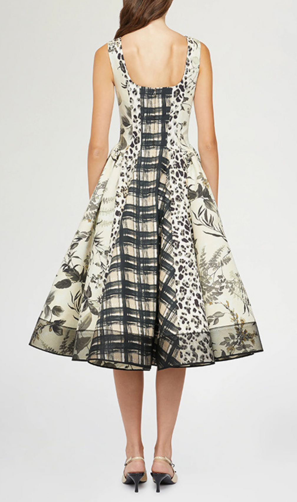 Harald Square Neck Printed Midi Dress