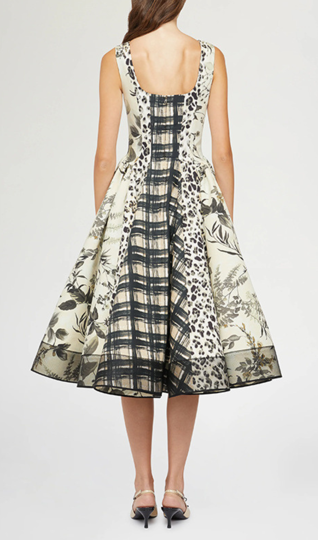 Harald Square Neck Printed Midi Dress