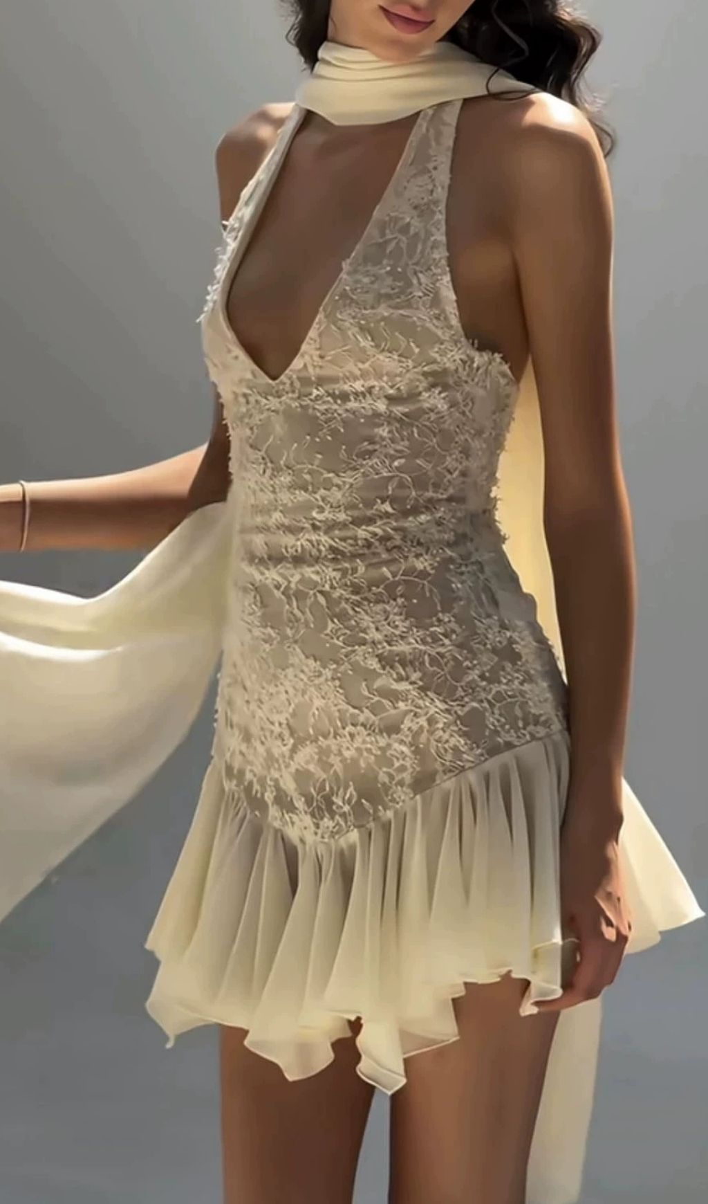Kleio Sleeveless Lace Mini Dress