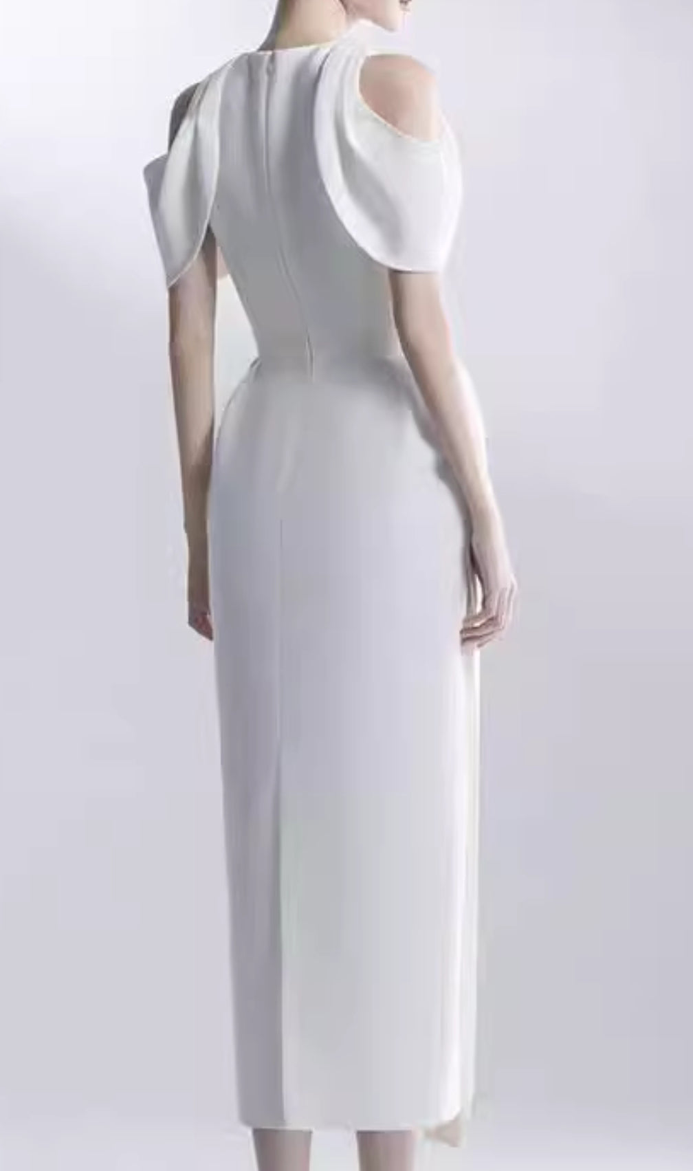 Chaeli White Embellished Midi Dress