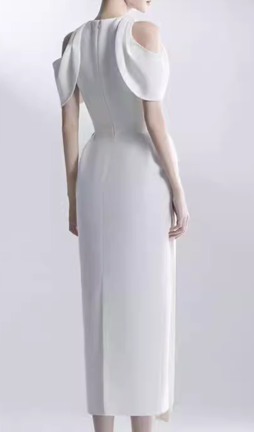 Chaeli White Embellished Midi Dress