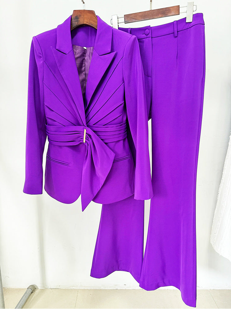 Alwilda Purple Belted Blazer
