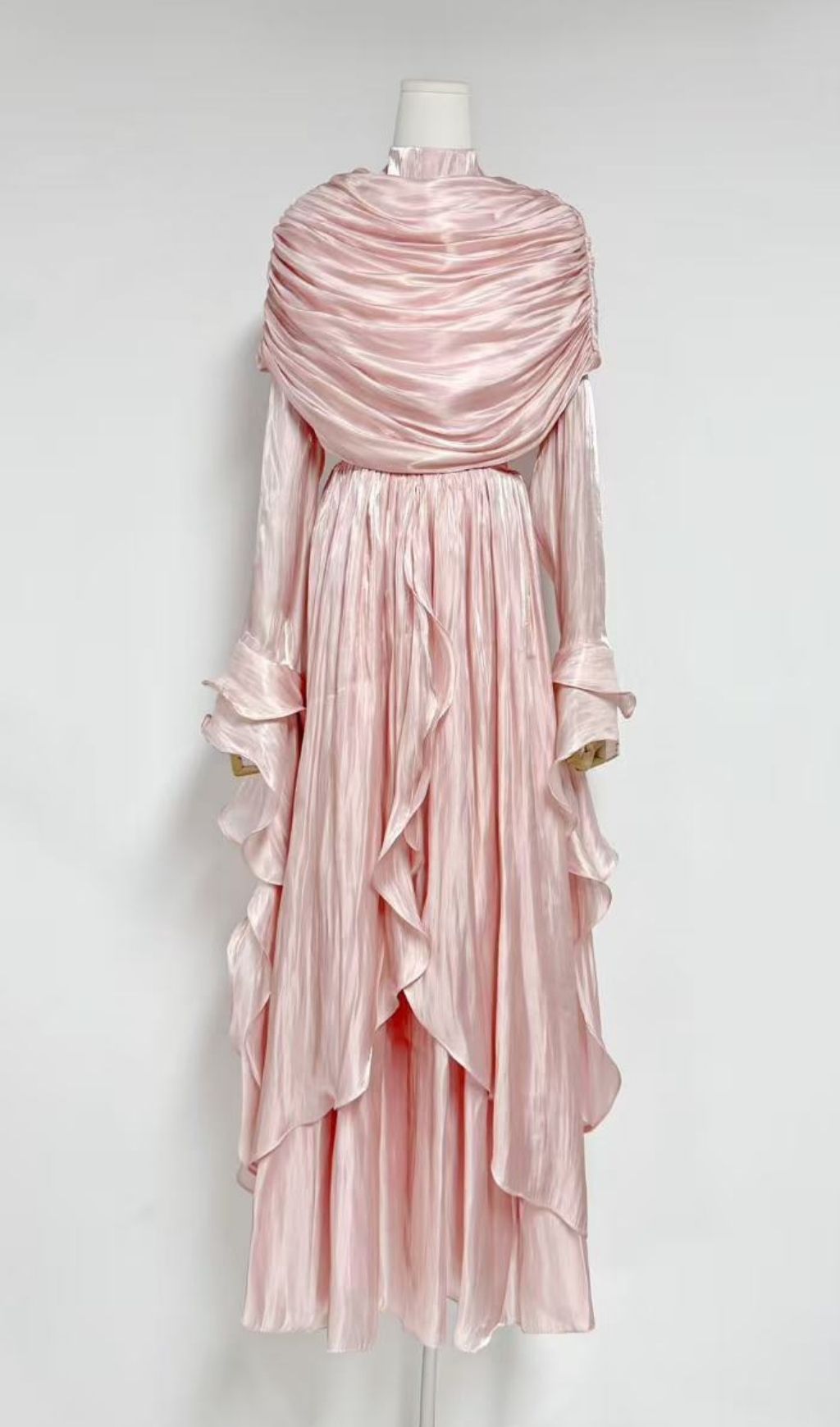 Karinna Rose Ruffle Maxi Dress - Elegant Long Sleeve Formal Gown