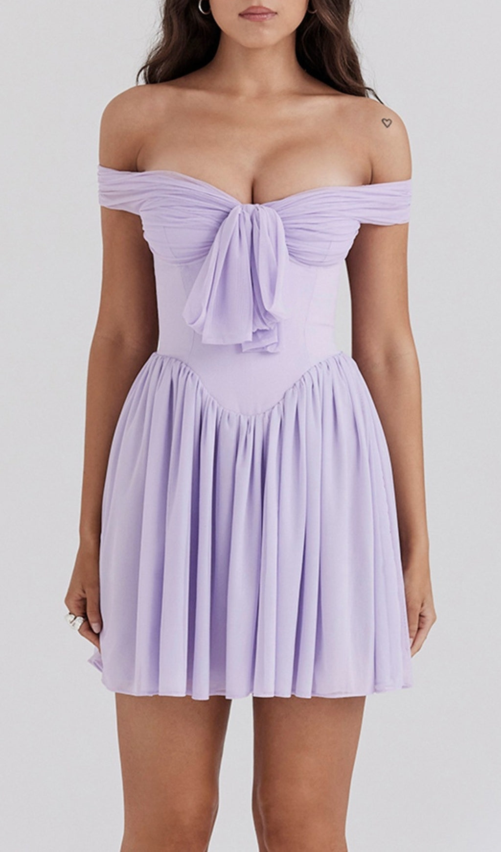 Calliope Purple Off-Shoulder Mini Dress
