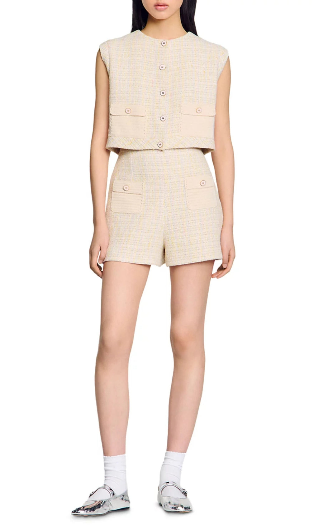 Decorative Tweed Shorts