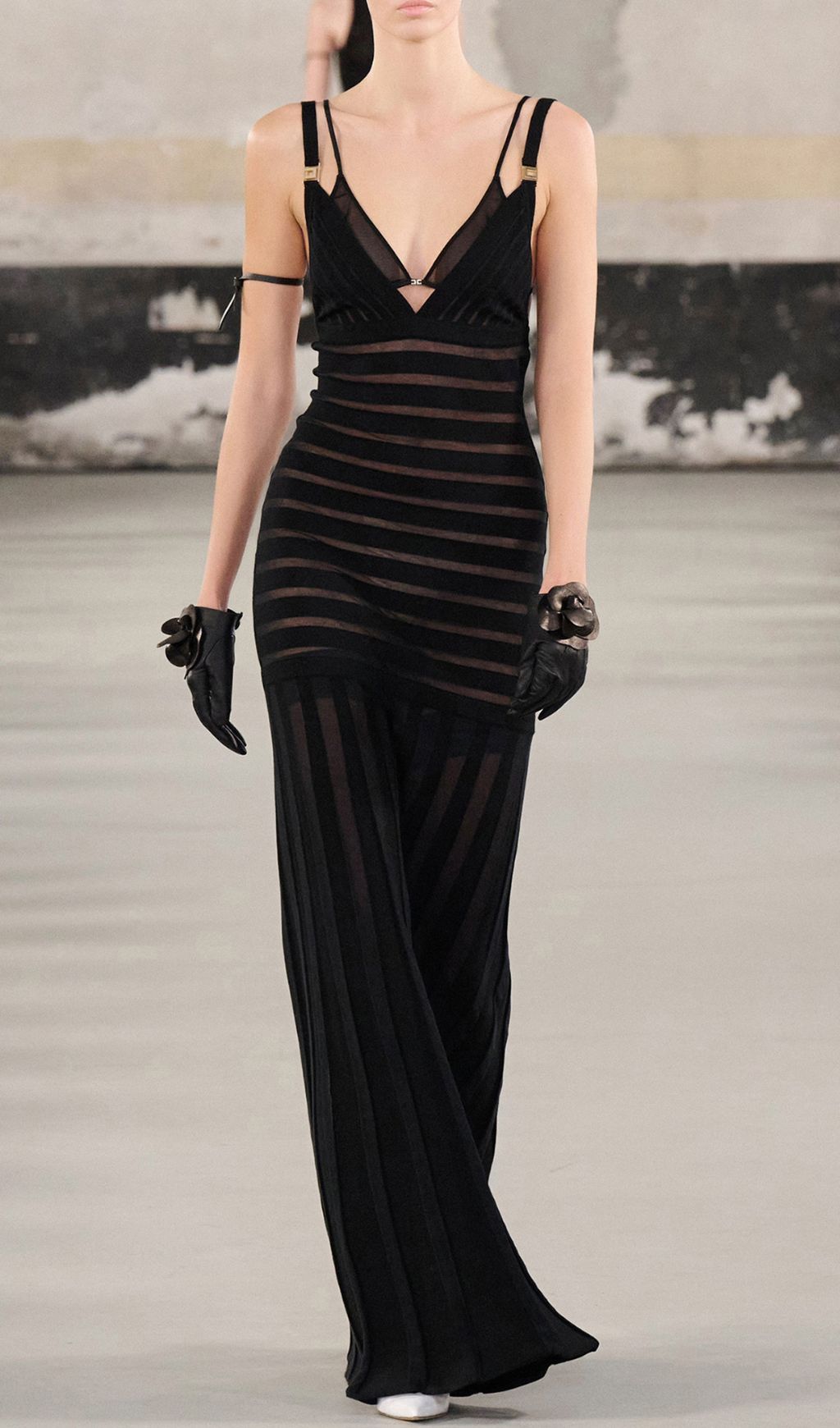 Gerben Black V-Neck Maxi Dress
