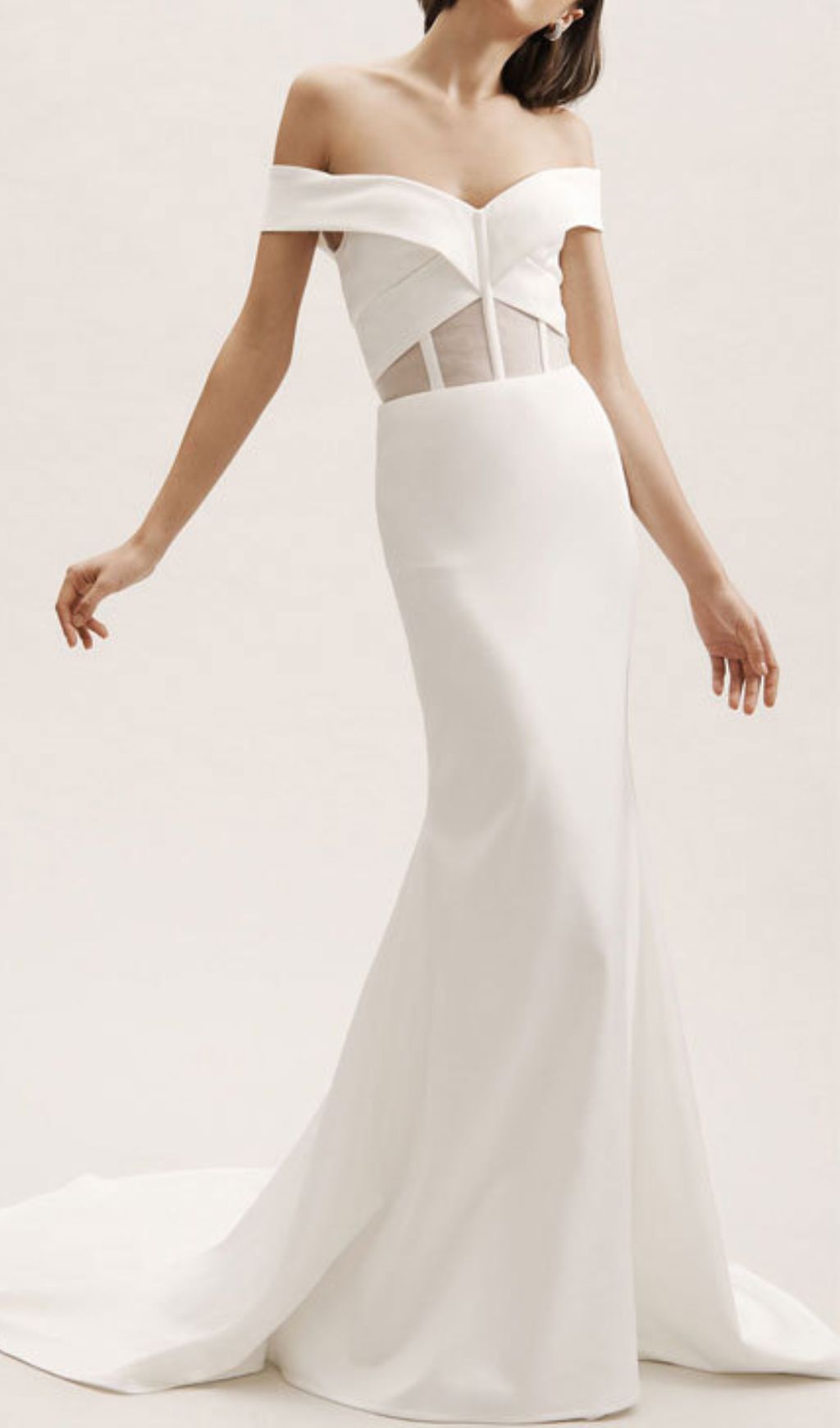 Glamorous Hidemi White Corset Off-Shoulder Maxi Gown