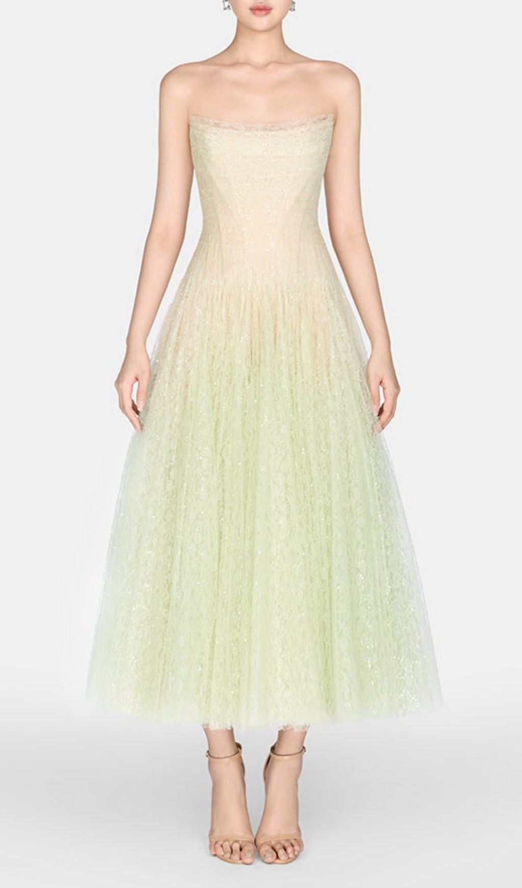 Estevan Mint Lace Midi Dress