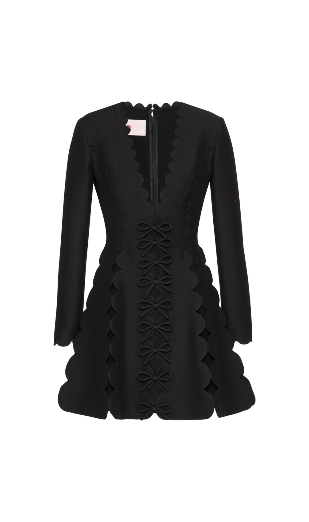 Breonna Black Bow Long Sleeve Mini Dress