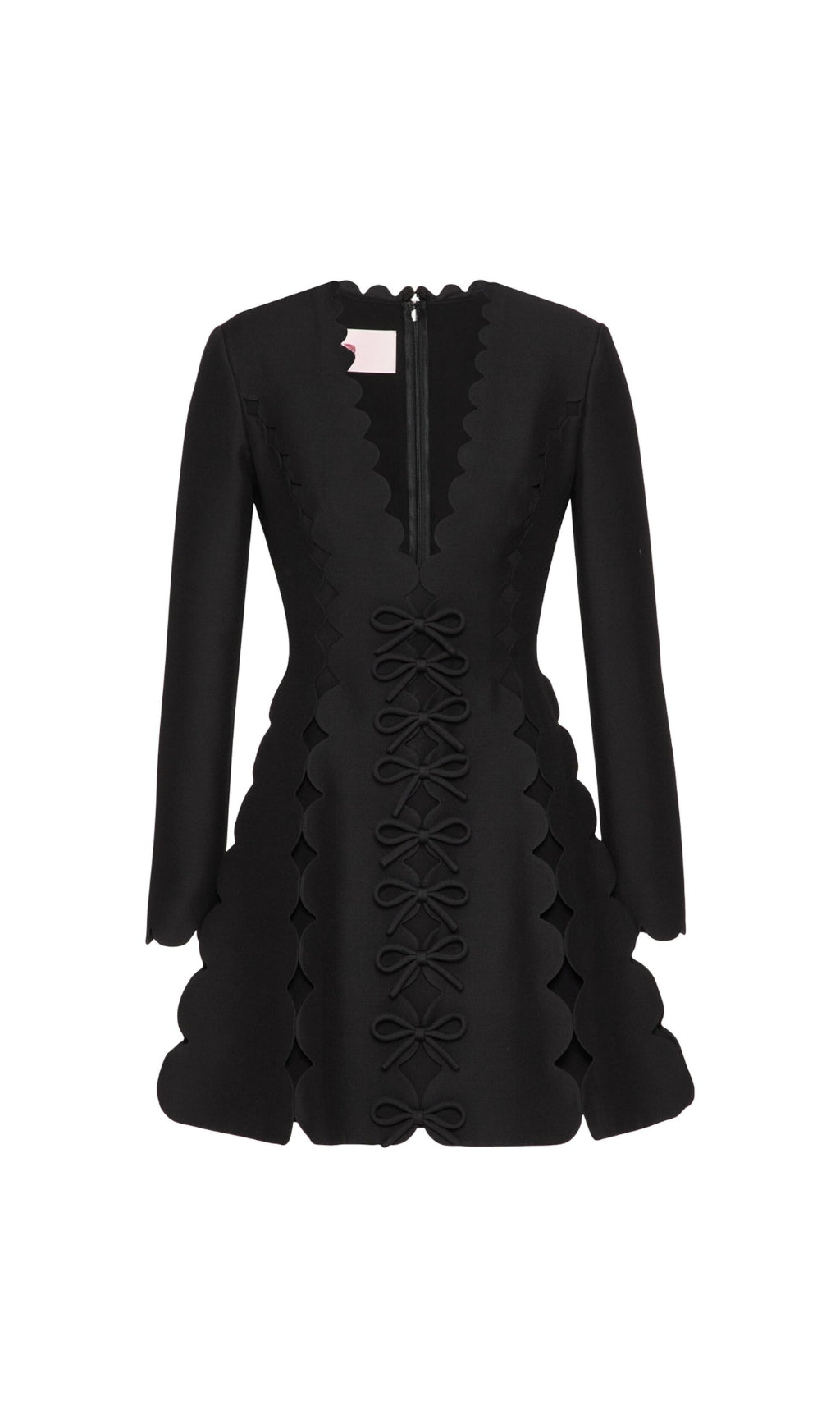 Breonna Black Bow Long Sleeve Mini Dress