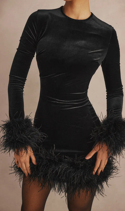 Black Velvet Mini Dress