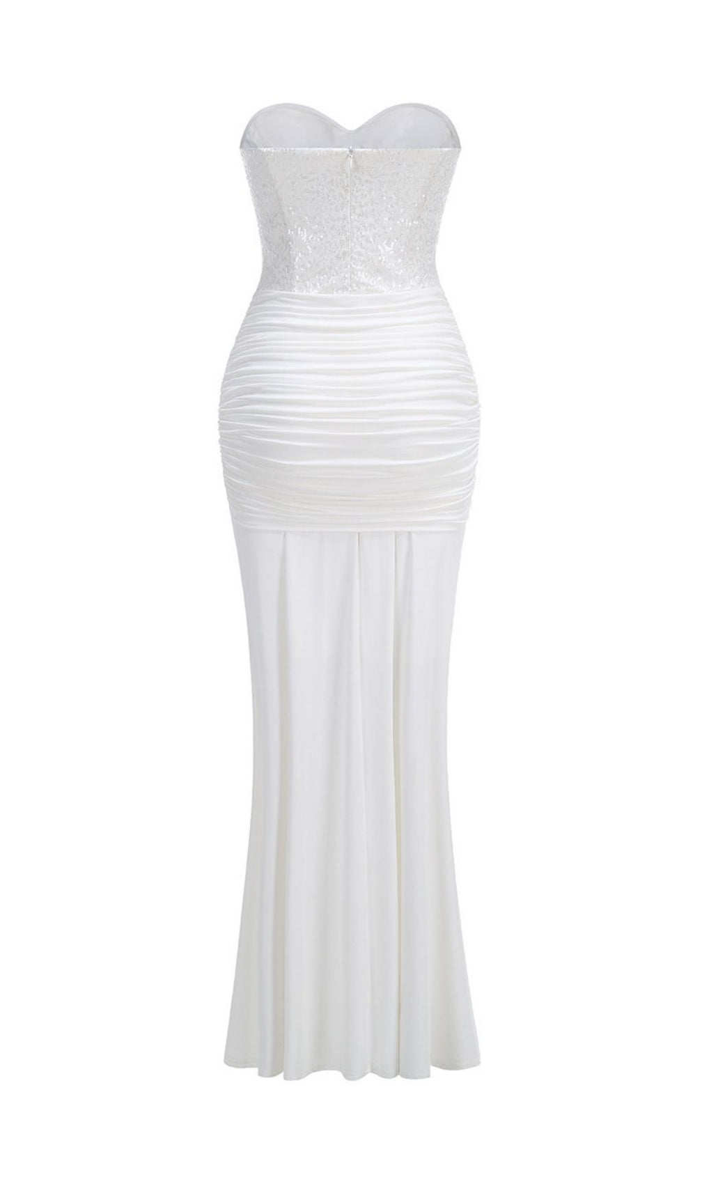 Kairi White Strapless Sequin Corset Maxi Gown | Dazzling Gala & Wedding Dress