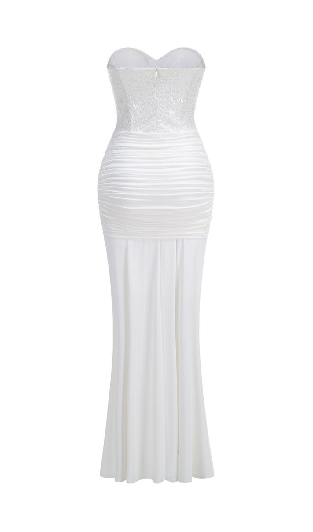 Kairi White Strapless Sequin Corset Maxi Gown | Dazzling Gala & Wedding Dress