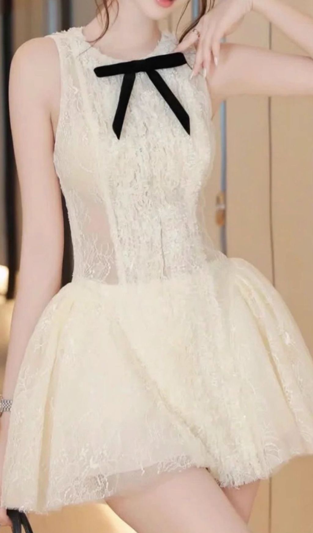 Isoko Sleeveless Lace Mini Dress