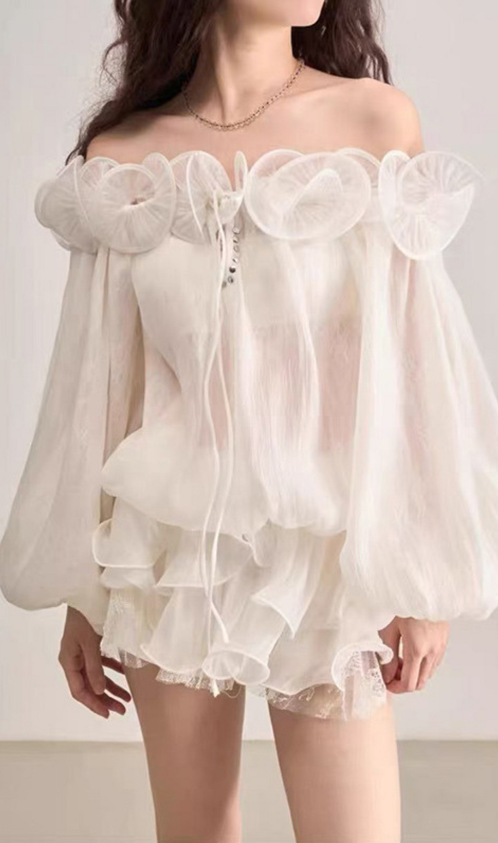 Honore White Off-Shoulder Mini Dress