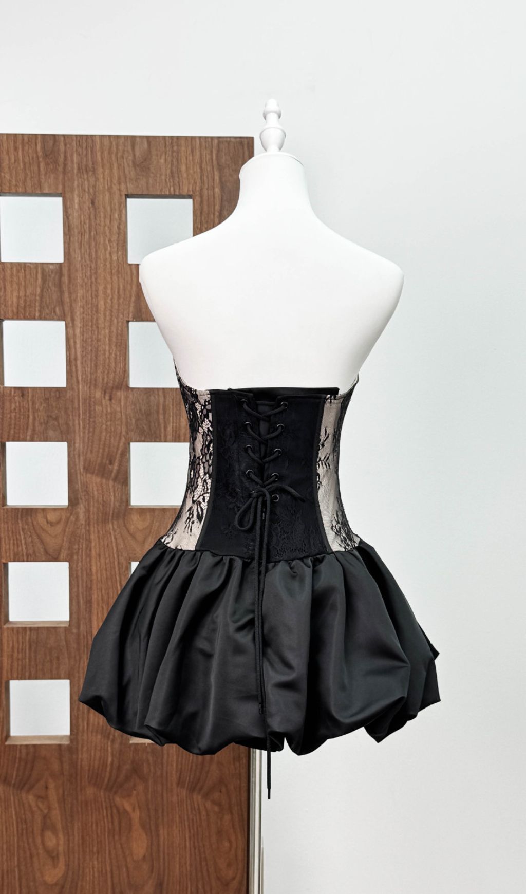 Irene Black Strapless Corset Mini Dress: Sculpted Drama & Chic Allure