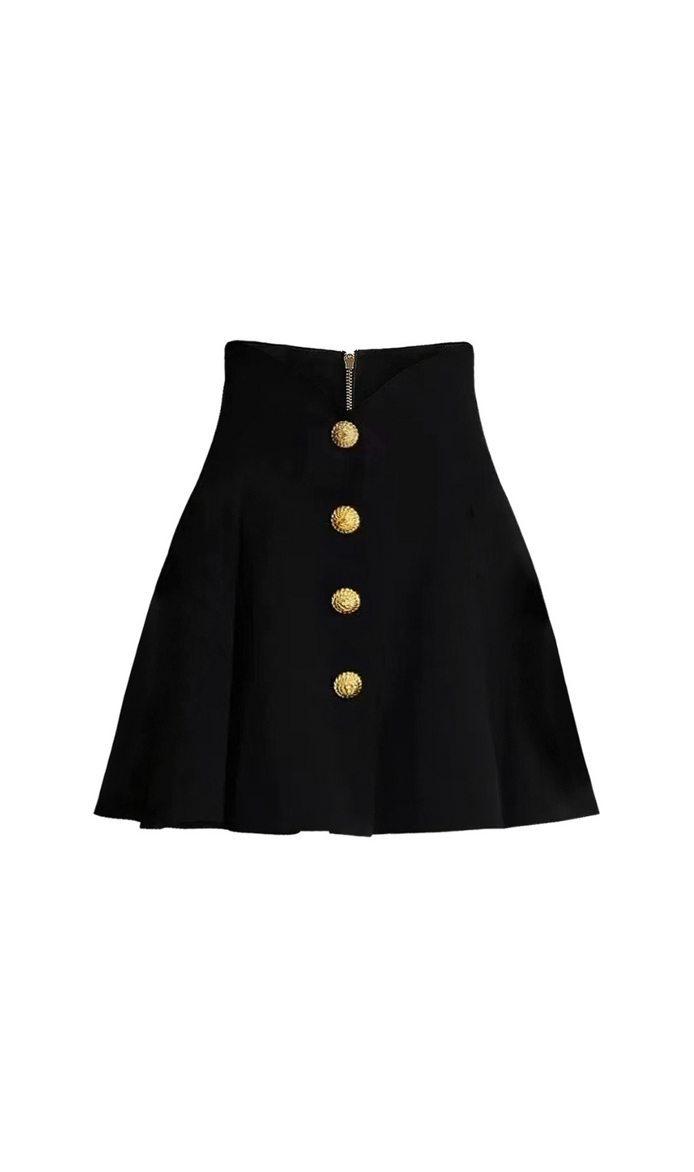 Hedda Black Button Mini Skirt