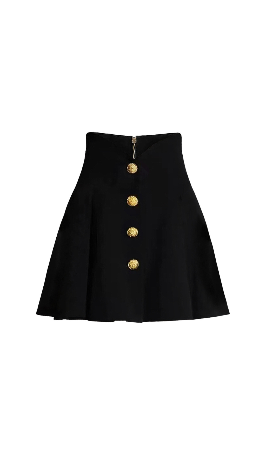 Hedda Black Button Mini Skirt