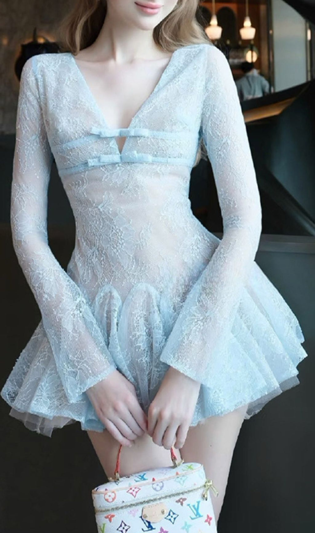 Itsuki Lace Long Sleeve Mini Dress