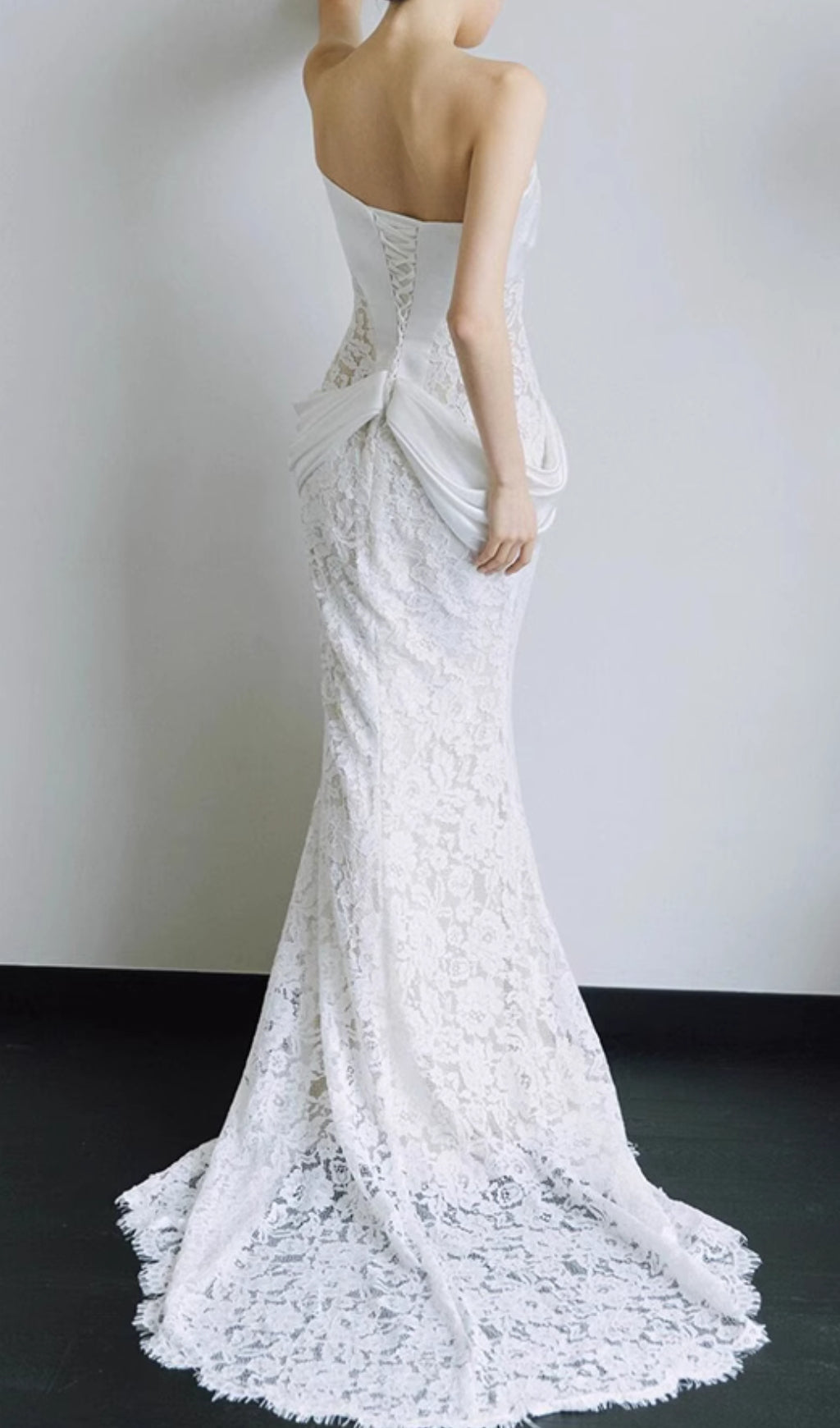 Cait White Lace Corset Wedding Dress