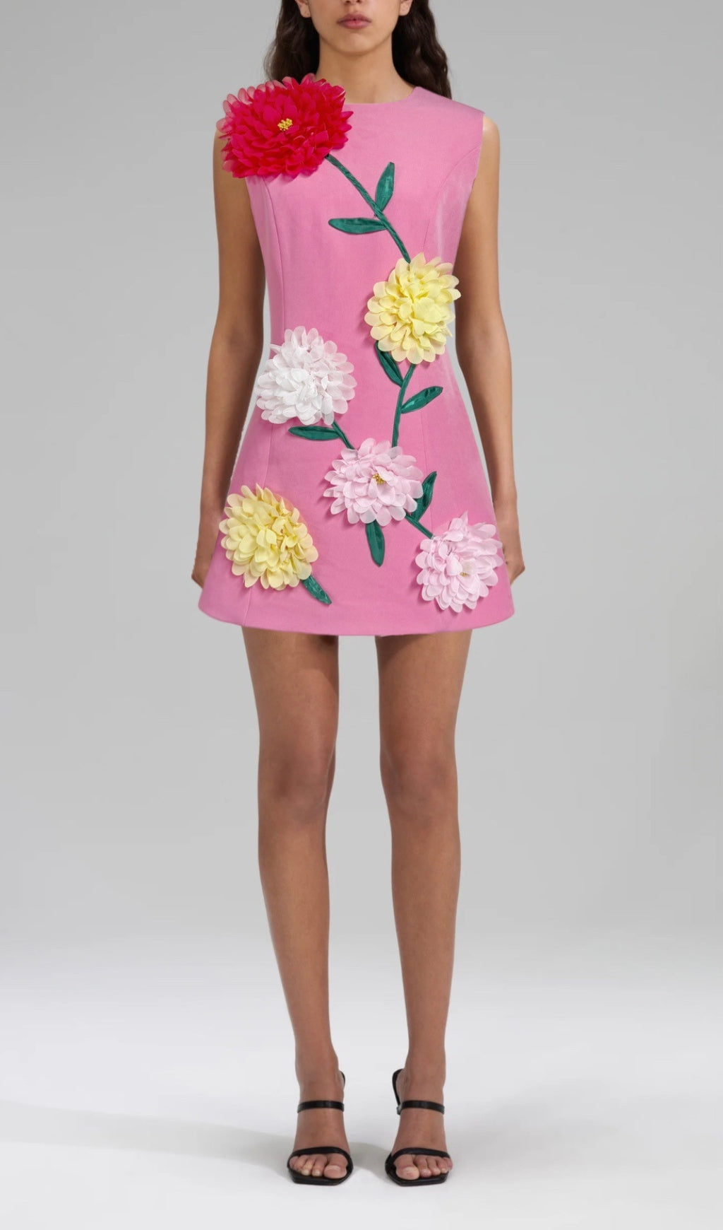 Erica Pink Flower Mini Dress