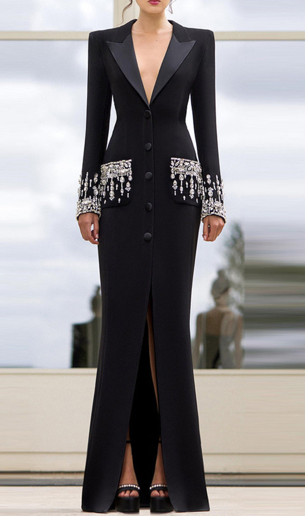 Alusia Rhinestone Blazer Dress