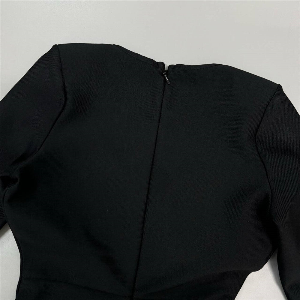 Felicja Diamante Long Sleeve Bandage Maxi Dress