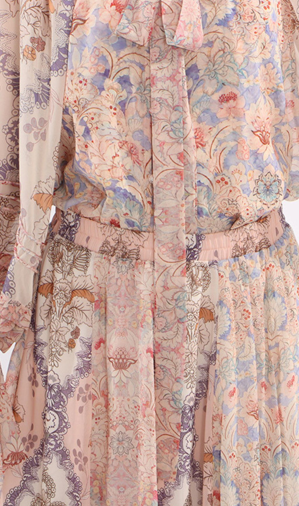 Jawahir Boho Chic Printed Long Sleeve Maxi Two-Piece Set - Effortless Elegance