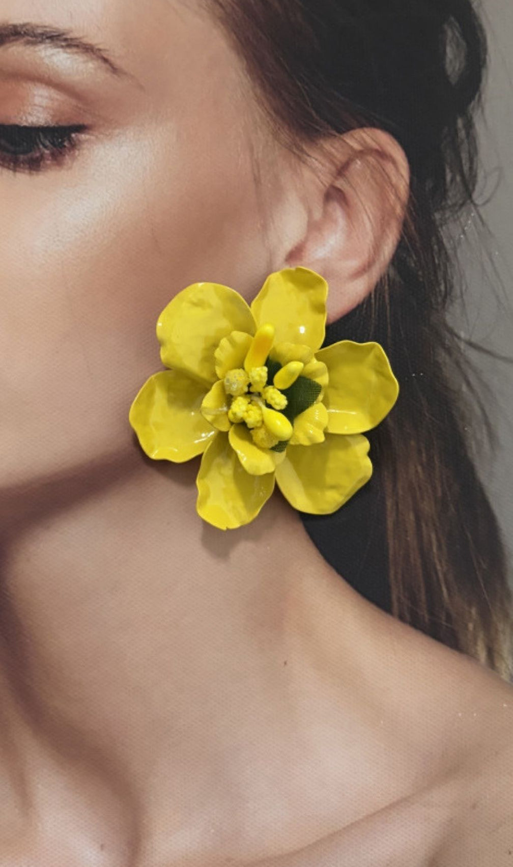 Katey Fuchsia Flower Statement Earrings - Bold Floral Chic