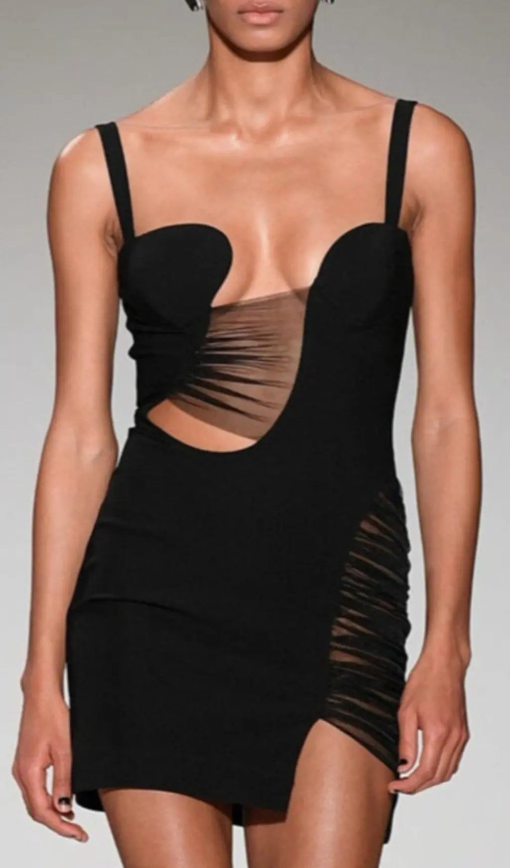 Cut Out Bandage Mini Dress In Black