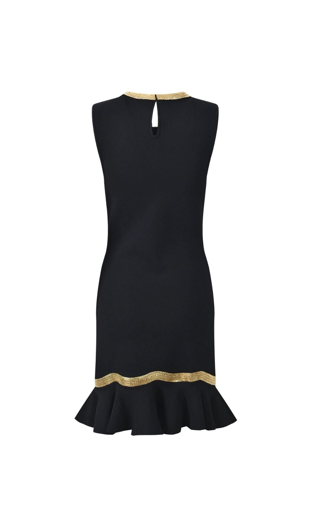 Ophira Metal Chain Trim Knit Short Dress