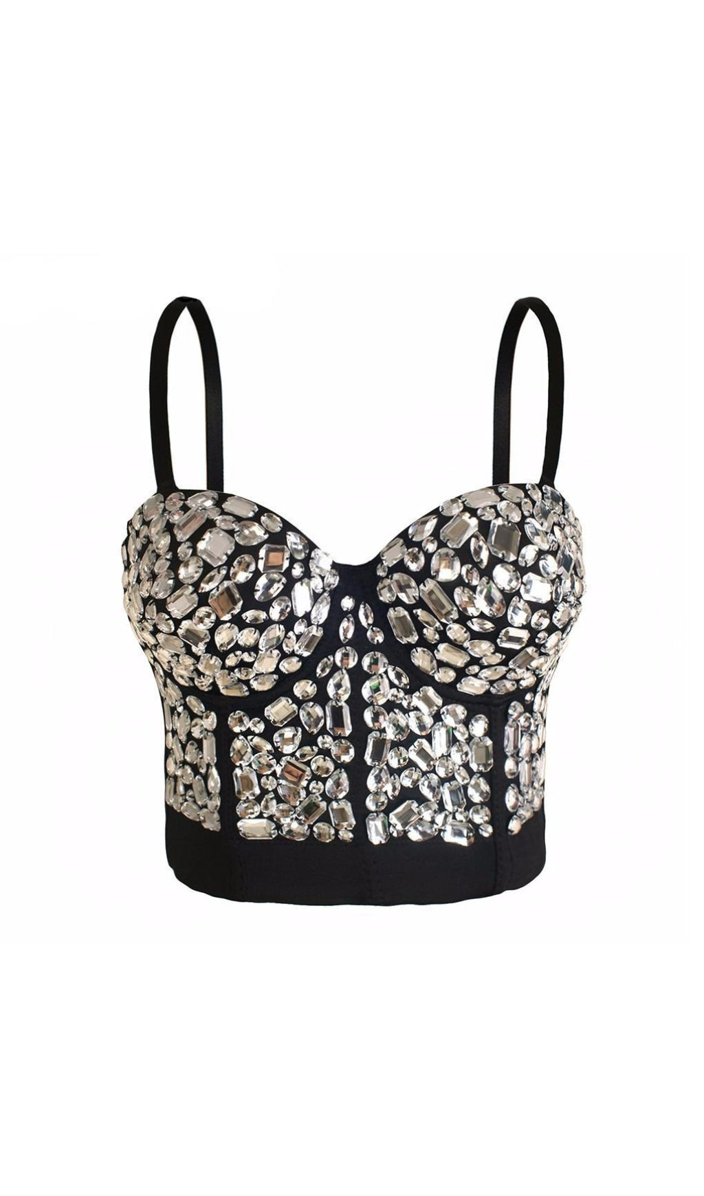 Alacrity Rhinestone Bustier Crop Corset Top