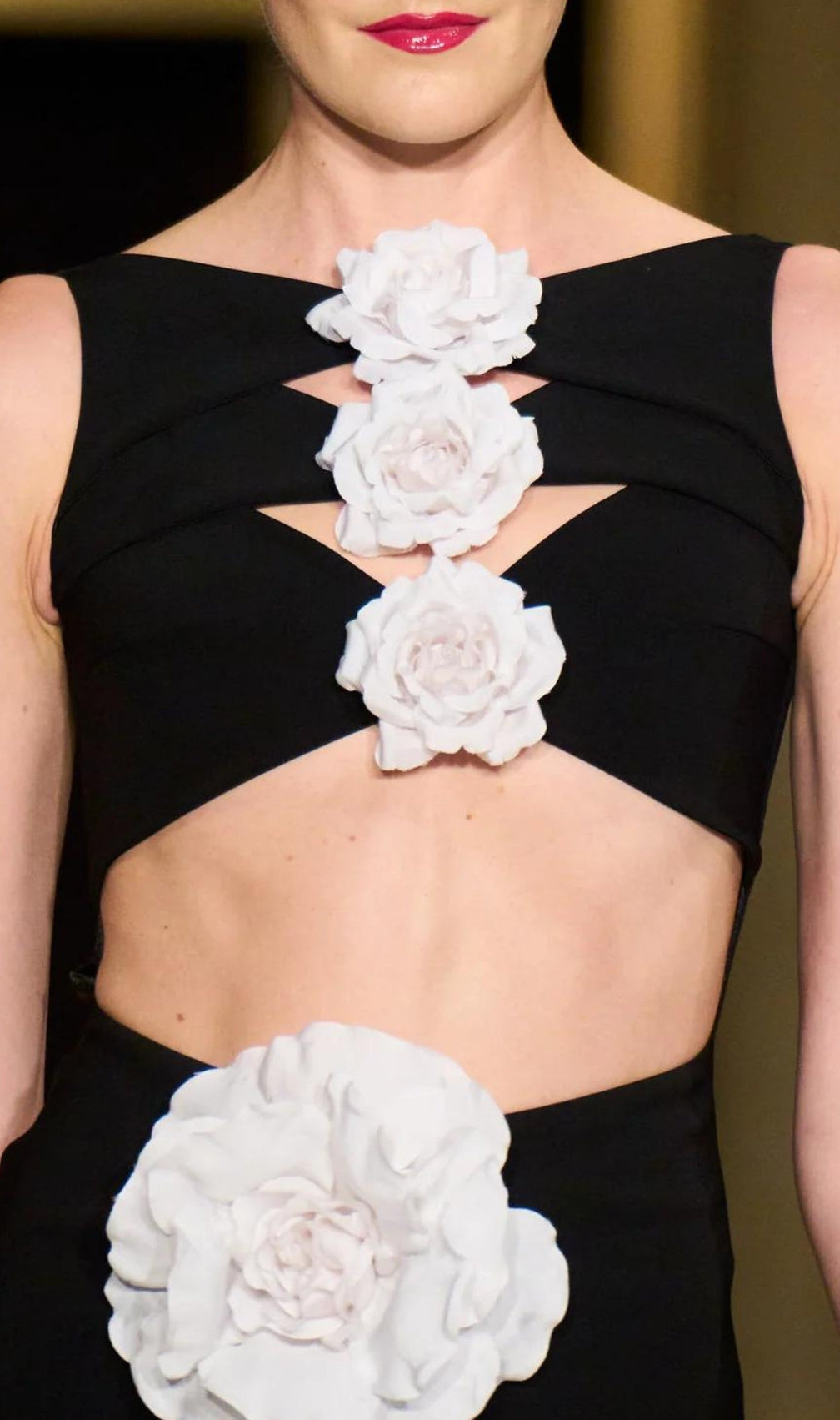 Atia Flower Cutout Midi Bandage Dress