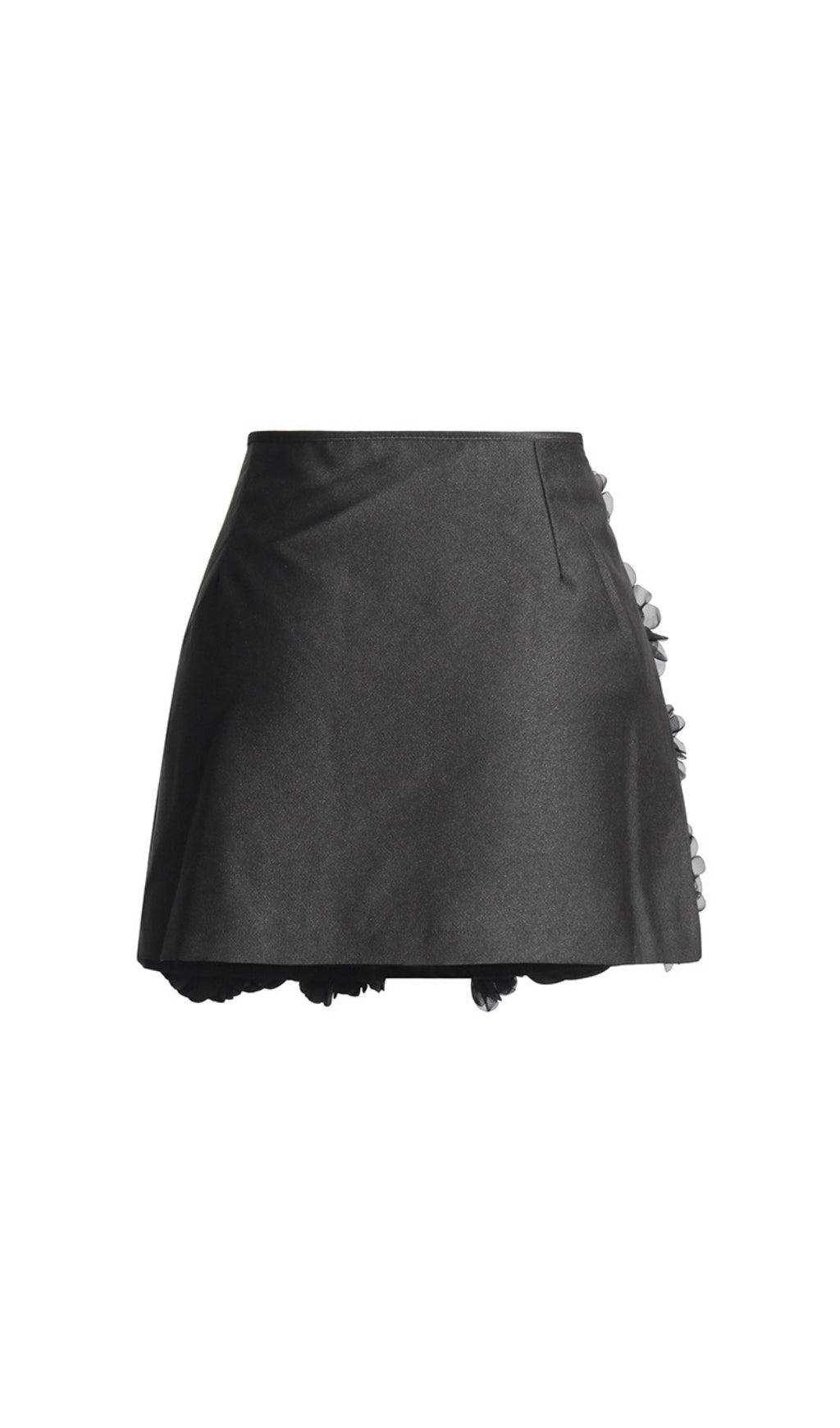 Anchalee Black Flower Mini Skirt