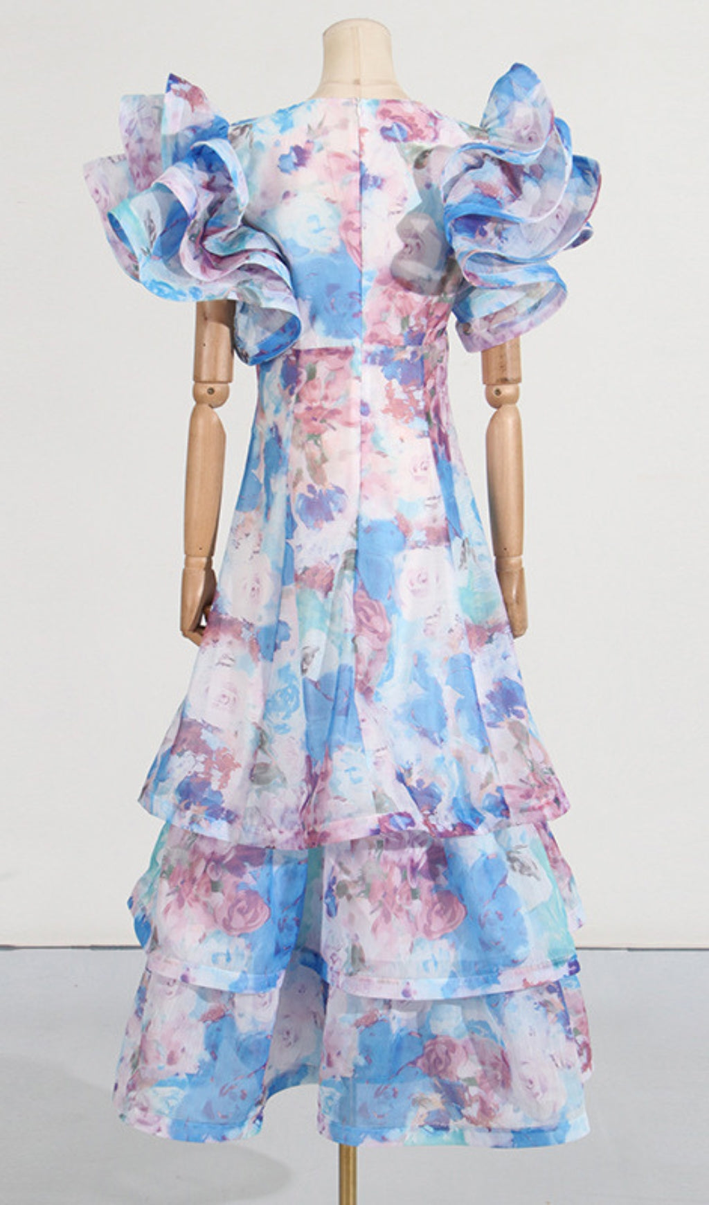 Élodie Floral-Print Ruffled Gown