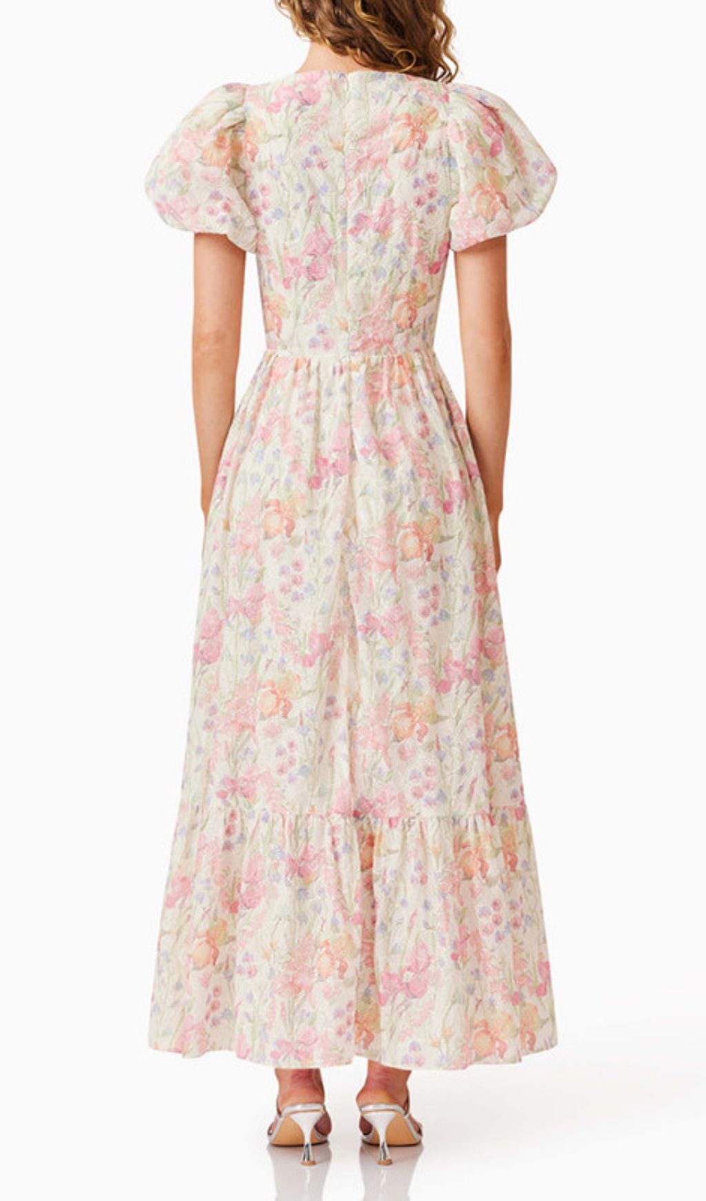 Gizela Floral Puff-Sleeve Maxi Dress