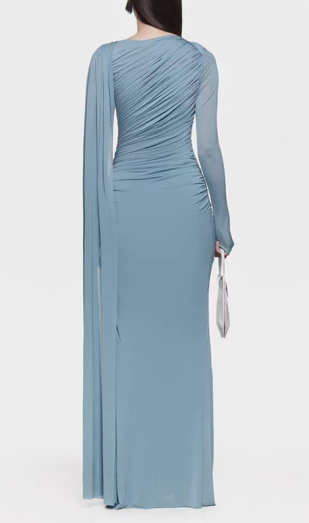 Hanayo Ruched Long Sleeve Maxi Dress