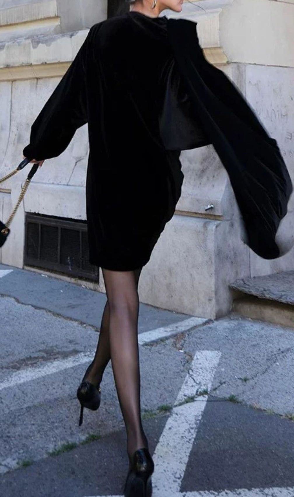 Iram Black Long Sleeve Mini Dress