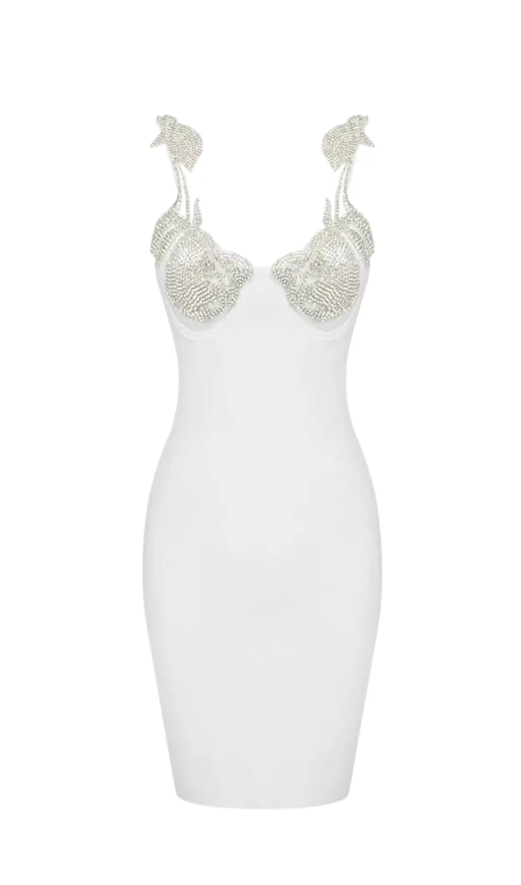 Glamorous Crystal Rose Black Bandage Mini Dress | Luxe Bodycon Party Dress