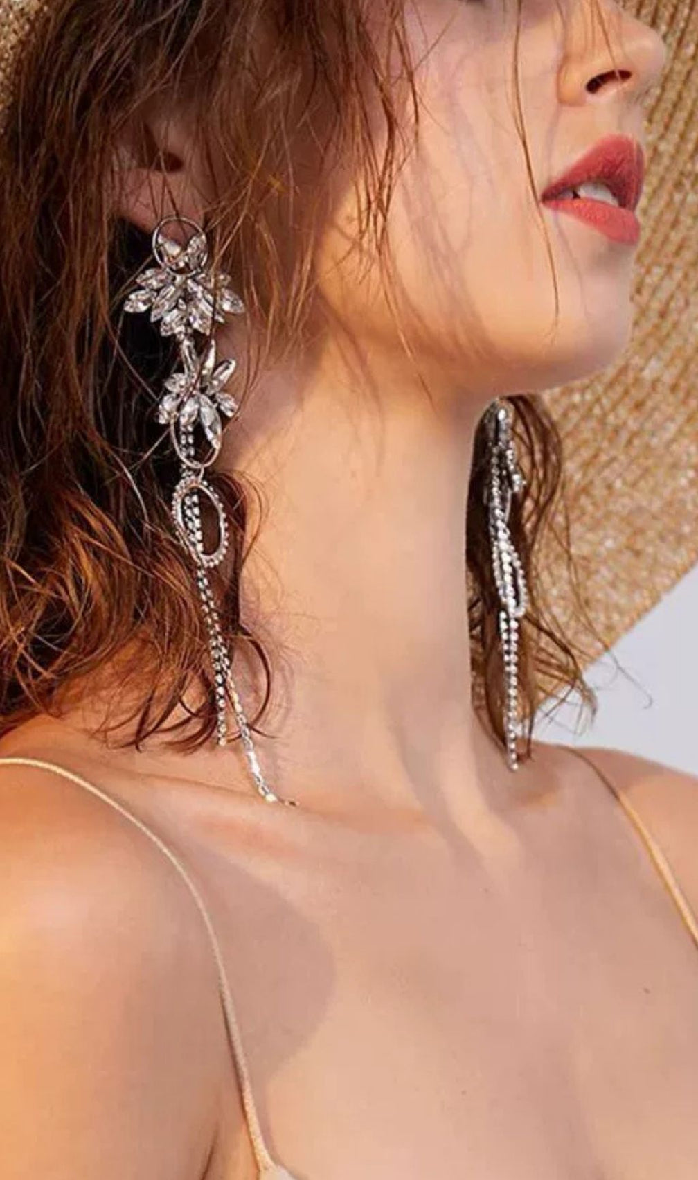 Journi Glamourous Diamante Dangle Earrings | Sparkling Crystal Statement Drops for Women