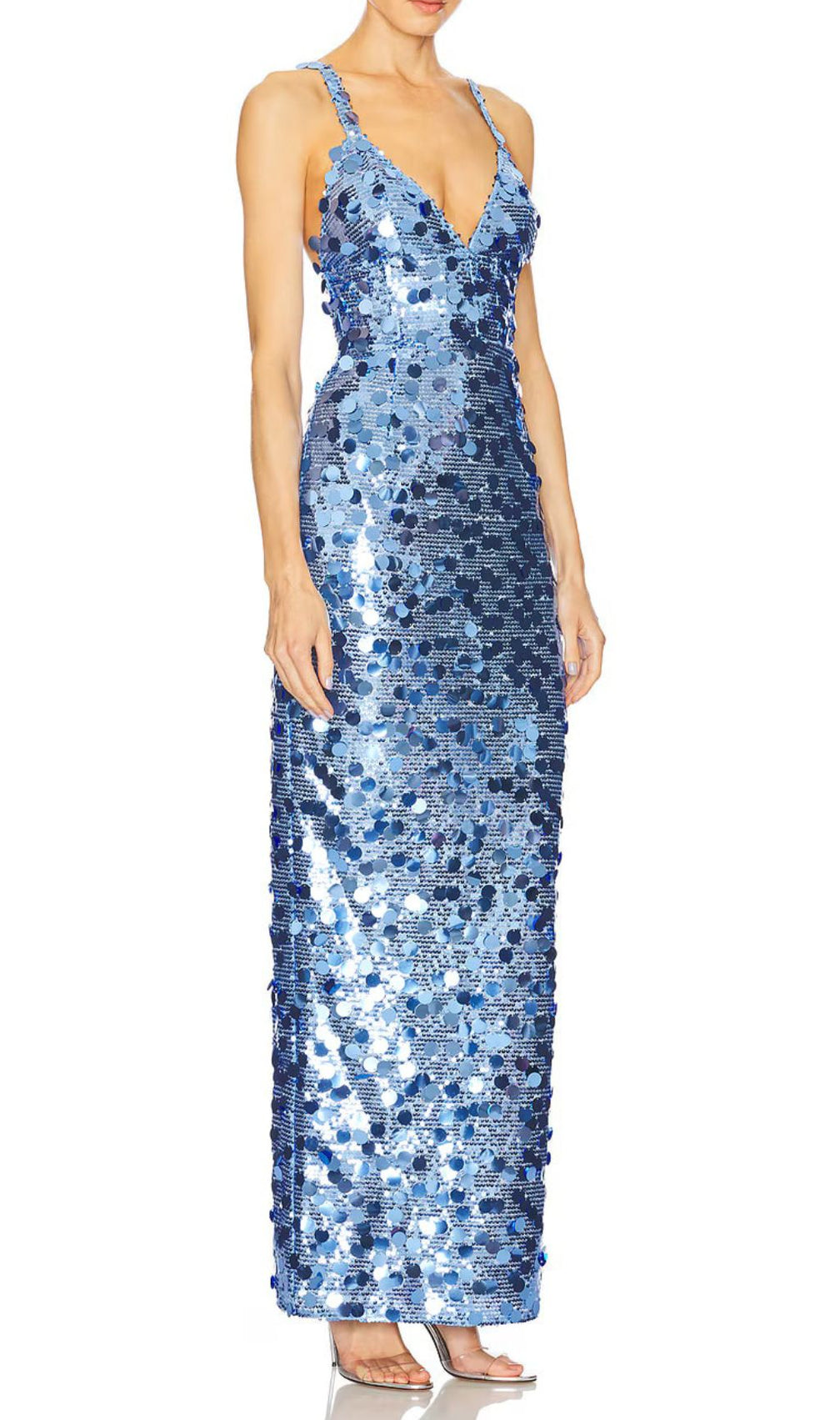 Izak "Celestial Blue" Sequin Strappy Maxi Gown - Gala Ready