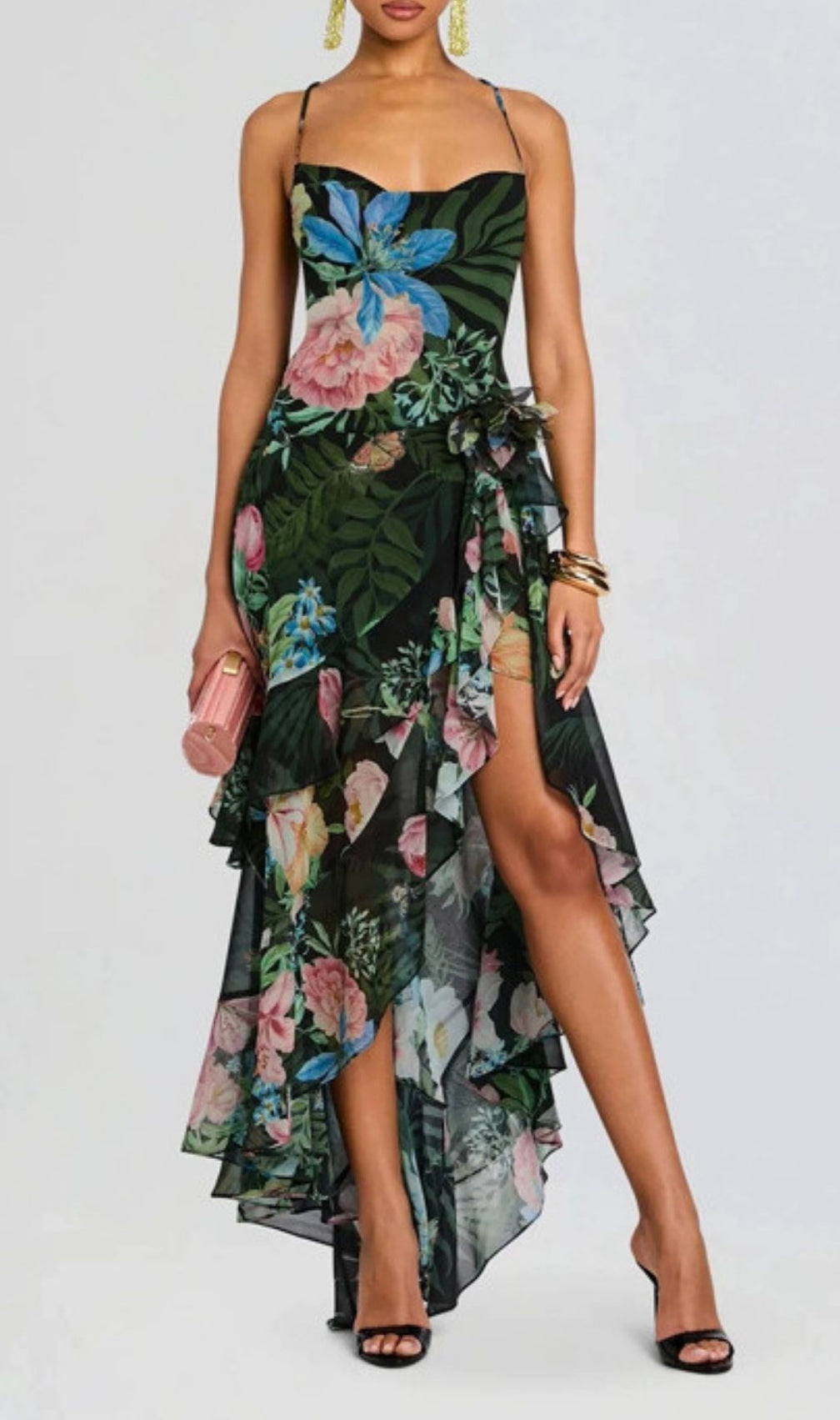 Kinnia Printed Backless Maxi Dress