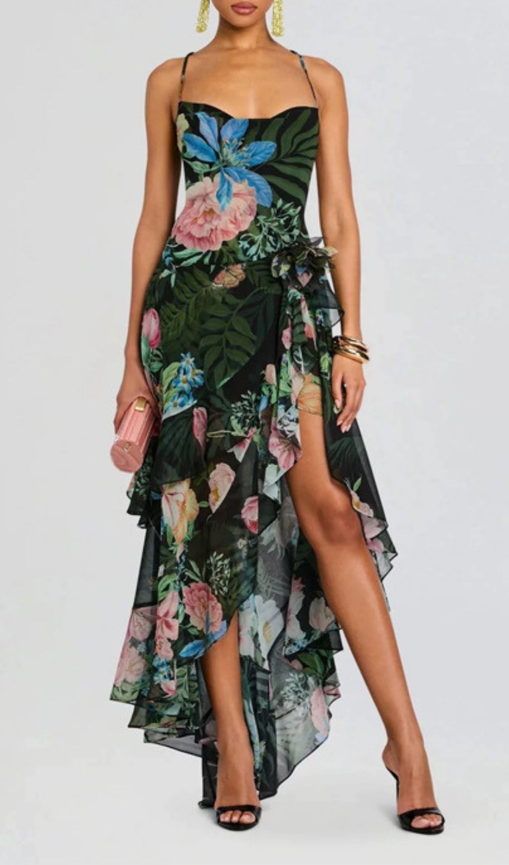 Kinnia Printed Backless Maxi Dress