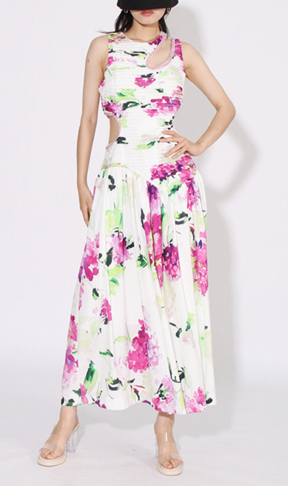 Asani Floral Cutout Maxi Dress